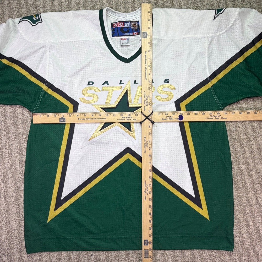 Vintage 90s CCM Dallas Stars NHL Air Knit Away Hockey Jersey Mens XXL Canada - Picture 10 of 10